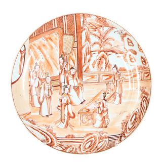 Chinese Hand Painted Figural Plate