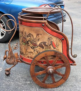 Wood & Metal "Chariot"  Bar Cart