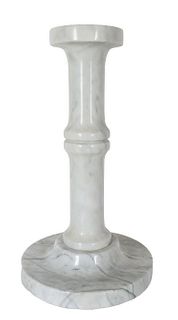 White Marble Pedestal W/ Broad Base