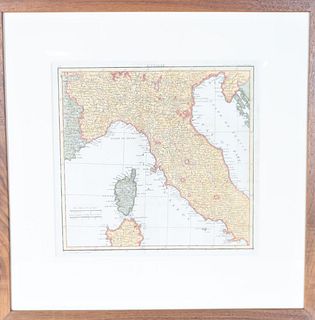 Hand Colored Map of Italy