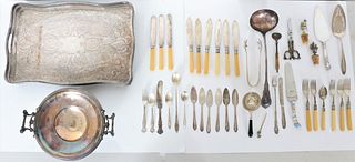 (42) Piece Collection of Silver plate Tableware