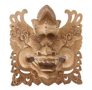 Balinese Carved Wood Barong Mask