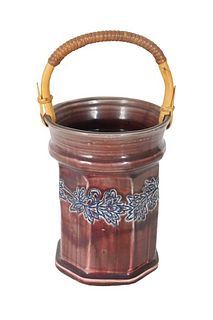 Glazed Pottery Basket Jar