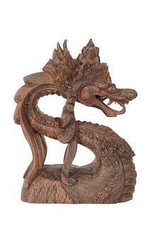 Chinese Intricately Carved Dragon Sculpture