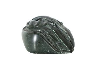Green Carved Stone Animal Figure