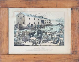 Currier and Ives Colored Lithograph "Noah's Ark"