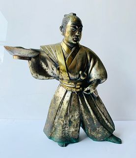 THE ONE, Japanese Samurai Sculpture in Solid Brass