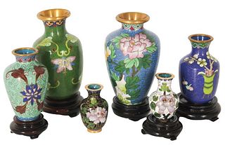 (6) Chinese Cloisonné Diminutive Vases