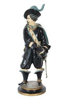 Hand Painted Male Figural Sculpture
