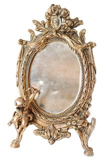 Gilt Metal Ormolu Vanity Mirror