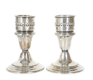 Pair of Gorham Sterling Reticulated Candleholders