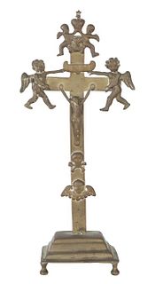 Brass Figural Crucifix Sculpture