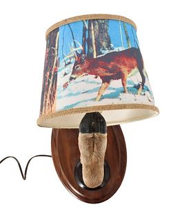 Vintage Taxidermy Deer Foot Hoof  Wall Lamp