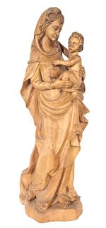 Wooden Statue of Madonna & Child