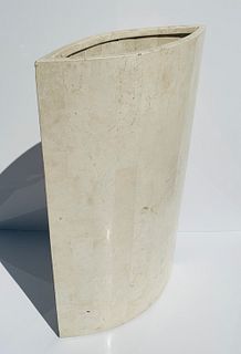 Tessellated Stone Vase in the style of Karl Springer