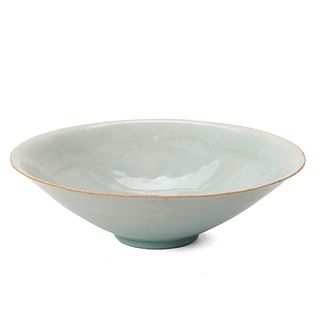 A QINGBAI CARVED FLORAL BOWL