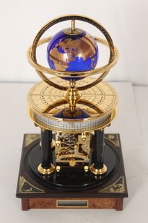 Cobalt Blue & Gilt Globe Rotary Clock