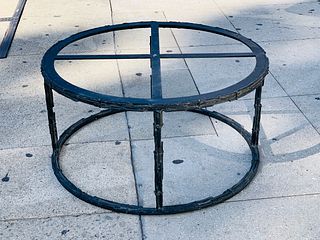 Brutalist coffee table base made in solid steel