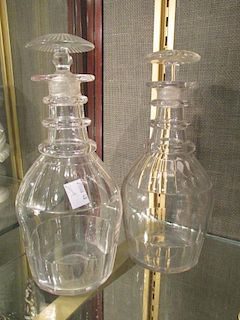 A pair of 19th century glass decanters <br> <br>