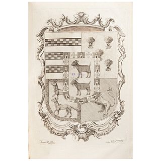 FRANCISCO RUANO CASA DE CABRERA EN CÓRDOBA: OBRA GENEALÓGICA HISTÓRICA CÓRDOBA: D. JUAN RODRÍGUEZ, 1779 Primera edición. 1 grabado. | FRANCISCO RUANO 