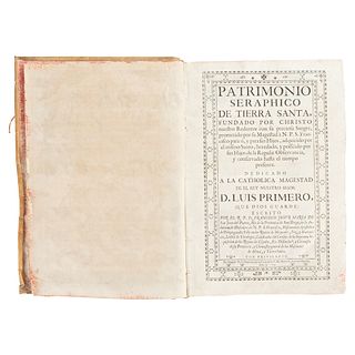 FRANCISCO JESÚS MARÍA DE SAN JUAN DEL PUERTO PATRIMONIO SERAPHICO DE TIERRA SANTA FUNDADO POR CHRISTO NUESTRO REDENTOR MADRID, 1724 | FRANCISCO JESÚS 