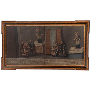 EX VOTO EN HONOR A SAN JUAN NEPOMUCENO MÉXICO, 1754 Óleo sobre tela 65 x 117 cm | EX-VOTO IN HONOR OF SAN JUAN NEPOMUCENO MEXICO, 1754 Oil on canvas 2