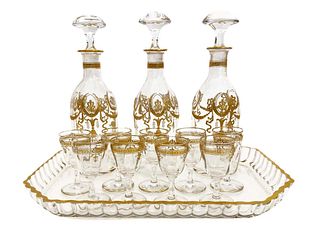 19th C. French Saint Louis Crystal Liqueur Set