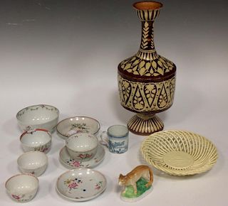 A collection of ceramics to include a creamware dish, some Oriental porcelain and other items (qty)