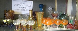 A large quantity of 20th century coloured glass and other glassware <br> <br>