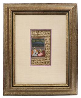 18TH C. PERSIAN MINIATURE FRAMED PAINTING