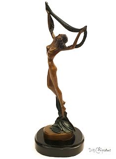 Isadora Dancer, Post Chiparus Patinated Bronze Figurine