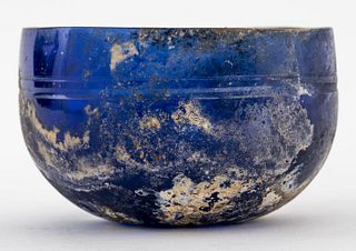 Ancient Roman Cobalt Glass Bowl