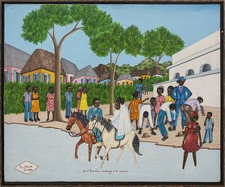 Jean Claude Severe Haitian Oil on Canvas