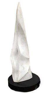 Large Carved Marble Abstract Sculpture of a Flame