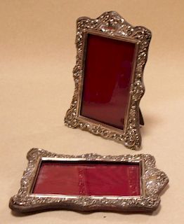 A pair of silver photograph frames, 20cm high <br> <br>