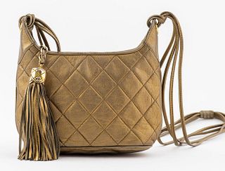 Chanel Gold-Tone Metallic Leather Handbag
