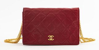 Chanel Vintage Red Quilted Leather Handbag