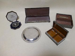 A small collection of Far Eastern silverware and a collection of old coinage <br> <br>