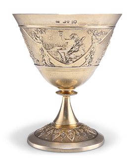 A RARE VICTORIAN SILVER-GILT GOBLET,?London 1862, by George William Adams, 