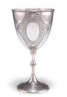 A VICTORIAN SILVER GOBLET,?by?Horace Woodward & Co, Birmingham 1880, the ov