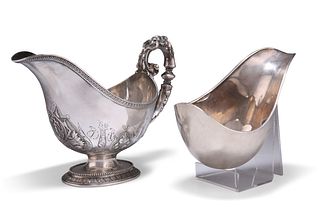 A FINE VICTORIAN SILVER SAUCE BOAT,?by John Hunt & Robert Roskell,?London 1