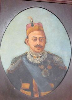 An oil portrait of a Maharajah, circa 1900 <br> <br>