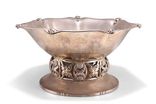 A DANISH SILVER CENTRE BOWL, by Christian F. Heise, 1928, the heptagonal bo