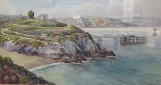 Douglas Houzen Pinder (1886-1949), three landscape watercolours, 19.5 x 37cm (3) <br> <br>