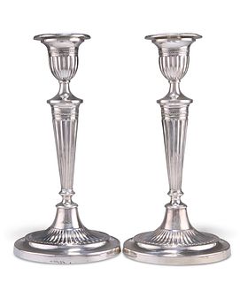 A PAIR OF VICTORIAN SILVER CANDLESTICKS, by?William Williams,?Birmingham 19