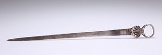 A GEORGE III SILVER MEAT SKEWER,?by Charles Wright, London 1771, of taperin