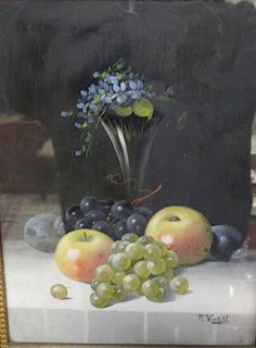 A pair of still lifes, oil on board, 31 x 23cm, both in gilt frames <br> <br>