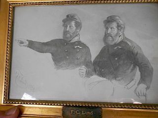 Six Danish military subjects - F C Lund (Danish, b. 1888) - Study of two Generals, including General