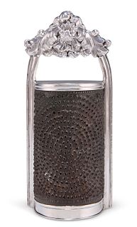 A LARGE WILLIAM IV SILVER TABLE NUTMEG GRATER,?by?Charles Reily & George St