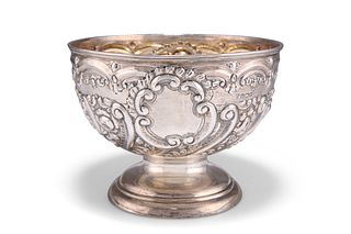 AN EDWARDIAN SILVER BOWL,?by?Gibson & Co Ltd, Sheffield 1908, circular with